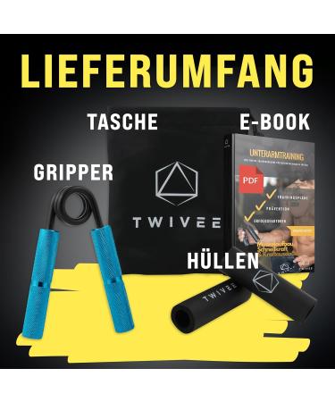 Twivee Finger Grip Trainer - Forearm Coach for Maximum Grip Power | Hardened Steel & Aluminum | Hand Muscle Trainer with Cushion & Bag - 100 lbs (45 kg) | Ideal for Beginners - Boost Grip Strength! - Buy Online on GoSupps.com