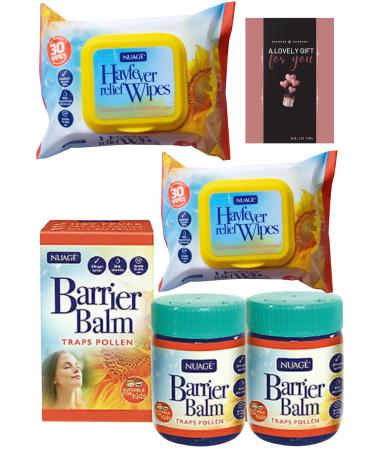 Allergy Relief Nuage Hayfever - 2X Hayfever Wipes & 2X Hayfever Barrier Cream - Allergy Protection and Relief Hayfever Relief Kids & Adults