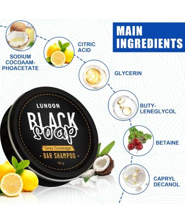 Soap Cover Soap Cover Gray 3PCS Natural Gray Hair Removal Soap Gray Hair Shampoo Bar Cover Coverage Soap Solid Shampoo Soap Growth Hair Darkening Compressed Soap Bar with 3 Foaming Net - Buy Online on GoSupps.com