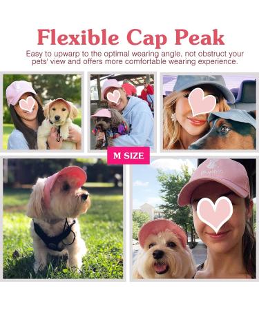 Buy Pawaboo Pet Baseball Cap | 2-Piece Parent-Child Dog Hats | Adjustable Sun Protection with Ear Holes | Large Pink Family Outdoor Caps - Buy Online on GoSupps.com