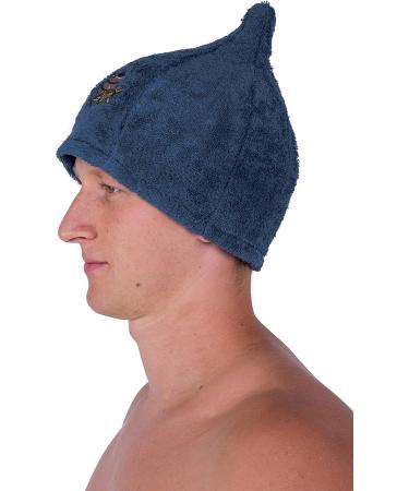 Ger3as Dark Blue 7 Colors Sauna Hat | 100% Cotton Wellness Hat for Men & Women | Premium Quality Embroidery - Buy Online on GoSupps.com