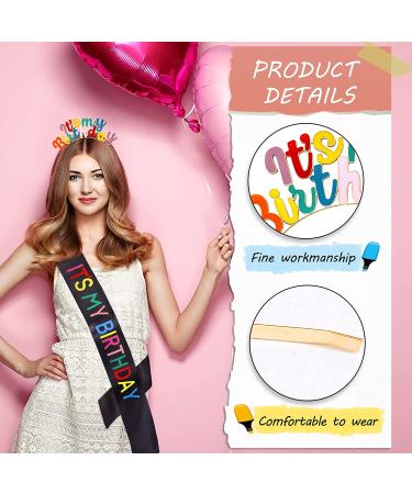 Gold Birthday Girl Tiara Headband - Rainbow Hair Accessories for Girls Party - 0.6 0.3 Letters - Buy Online on GoSupps.com