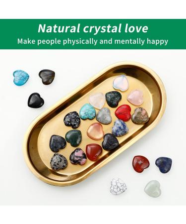 Haoyuluo 24-Piece Natural Heart Healing Crystals Set | 20mm Peach Heart Stones | Lucky Birthday Gift & Home Decoration - Buy Online on GoSupps.com