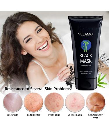 VELAMO Blackhead Remover Mask - Purifying Charcoal Peel Off Mask for Deep Cleansing - 60g - Buy Online on GoSupps.com