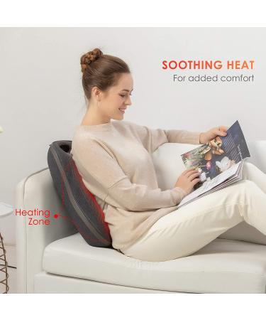Comfier Cordless Shiatsu Back Massager with Heat - Rechargeable Chair Pad, Portable and Adjustable Intensity - Ideal Gifts, Cordless Dark Gray - Buy Online on GoSupps.com
