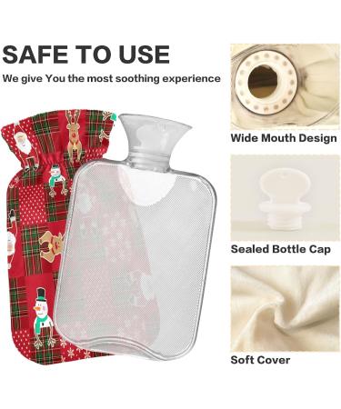 Heat Bottle with Snowman & Santa Claus Fleece Cover - 2L Warm-Up Bag for Hot/Cold Compress - Buy Online on GoSupps.com