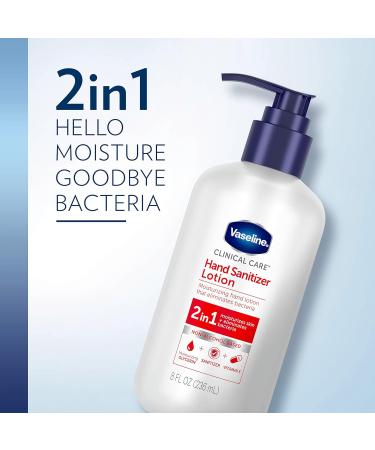 Vaseline Clinical Care Hand Sanitizer Lotion 2-In-1 - 3 Count, 8 Oz | Hydrating Skin Care, Moisturizes & Eliminates Bacteria - Buy Online on GoSupps.com