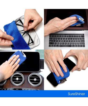 3-Pack Dual Texture Microfiber Cleaning Cloths with Storage Pouch - Ideal for Eyeglasses Phones Tablets & Electronics | International Shipping Available - Buy Online on GoSupps.com