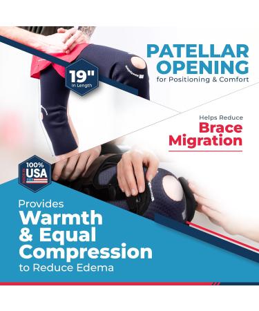 Perforated Undersleeve for Functional Braces | Knee Sleeve for Sensitive Skin | Latex-Free Open Patella Compression Sleeve | 100% Made in the USA (X-LARGE: 16-18 - Buy Online on GoSupps.com