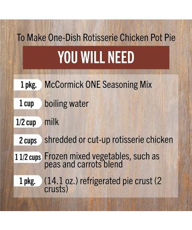 McCormick ONE Rotisserie Chicken Pot Pie Seasoning Mix 1.25oz - Pack of 12 - Buy Online on GoSupps.com