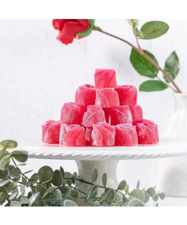 Rose Turkish Delight Lokum Hand crafted Shaped flower Dessert Gourmet Gift Box Tin 16 pieces 300g Chateau de Mediterranean - Buy Online on GoSupps.com