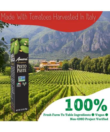 Amore Vegan Pesto Paste Tube - Non GMO Certified, Made In Italy (1 Pack) - Buy Online on GoSupps.com