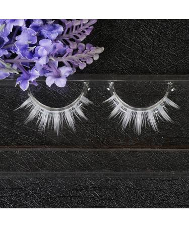 Cosplay Makeup Natural Looking Clear Root White Long Thick Cross False Eyelashes - Buy Online on GoSupps.com