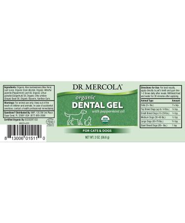 Dr. Mercola Organic Dental Gel for Cats & Dogs with Peppermint Oil - 2 oz - Buy Online on GoSupps.com