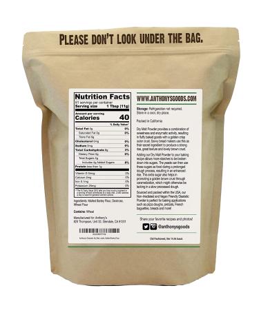 Anthony's Diastatic Dry Malt Powder 1.5 lb - Made in the USA - Diastatic Malted Barley Flour - Buy Online on GoSupps.com