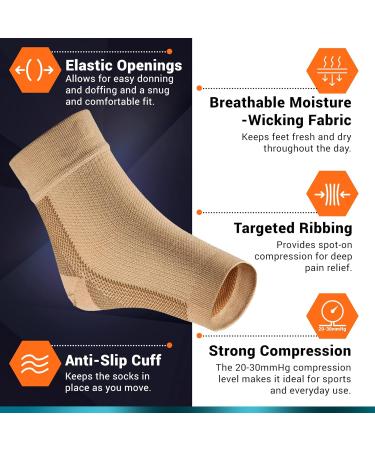 Compression Socks for Plantar Fasciitis & Achilles Tendonitis Relief - Ankle Sleeve for Heel Spurs Foot Swelling & Fatigue - Arch Support for Everyday Use - Buy Online on GoSupps.com