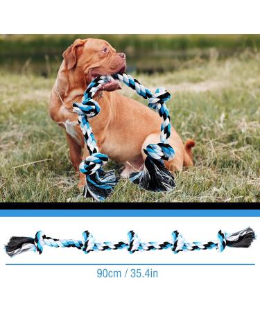 Indestructible Rope Dog Toys for Large Breeds | 90cm 5 Knots - Perfect for Aggressive Chewers - Buy Online on GoSupps.com