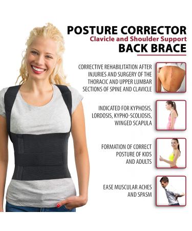 ORTONYX Comfort Posture Corrector Back Brace - Fully Adjustable for Men and Women - XX-Large - Black - Buy Online on GoSupps.com