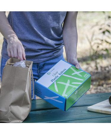 SafeWare 200 Heavy Duty Clear Plastic Knives - Disposable Silverware for Party, BBQ, Picnic, Family, Office, Restaurant - Buy Online on GoSupps.com