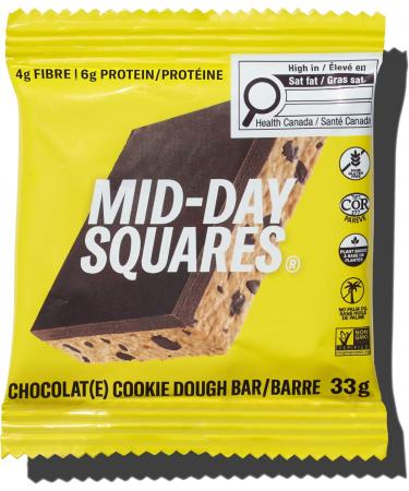 Mid-Day Squares Cookie Dough Bars 33g each 4 Packs (48 Squares) | Made with Real Chocolate 6g Plant Protein 4g Fiber Gluten Free Certified Vegan Cookie Dough 12 Count (Pack of 4) - Buy Online on GoSupps.com