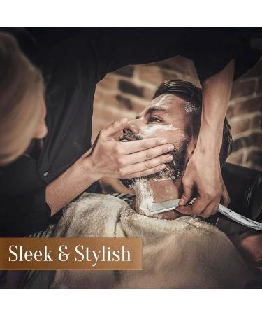 Facn Professional Marble Straight Edge Barber Razor | 100 Blades Included | Salon Quality Cut Throat Shavette - Buy Online on GoSupps.com
