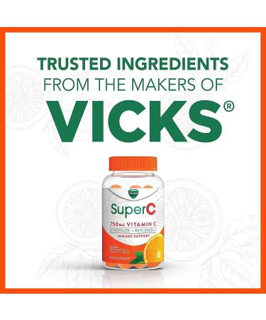 Vicks Super C Vitamin C Gummies - Immune Support Supplement with B Vitamins and Antioxidants - 36 Citrus Flavored Gummies - Buy Online on GoSupps.com