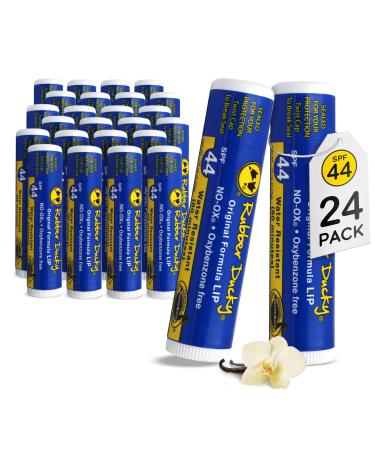 Rubber Ducky | Lip Sunscreen Lip Balm with SPF 44 Water Resistant Sunscreen Lip Balm | Vegan Untinted Vanilla Flavor with Vitamin E | All Season - Broad Spectrum Sunscreen for Lips 1 Count (Pack of 24) Vanilla