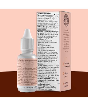 Earache Drops for Ear Infection Prevention & Pain Relief | Swimmer's Ear Solution for Adults & Children | Made in USA by Marie Originals (0.5 Fl Oz) - Buy Online on GoSupps.com