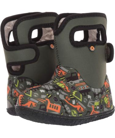 Bogs Baby Wellington Boots Plum Flower Stripe 71565 - Size UK 8 Child Construction Green Multi - Buy Online on GoSupps.com