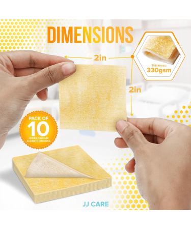 JJ CARE Honey Calcium Alginate Dressing 2x2 Inch 10-Pack - Manuka Honey Wound Care Pads for Medical Grade Healing - Latex-Free, Sterile & Individually Packed - Buy Online on GoSupps.com