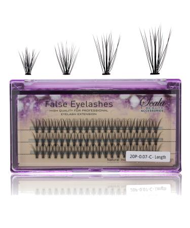 Bodermincer 8mm/10mm/12mm/14mm/16mm to Choose Thickness 0.07mm C Curl Individual Flare False Eyelashes 20 Hairs/Cluster Fake Lashes False Eyelashes Extension (10mm)