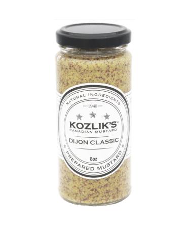 Kozliks Dijon Classique Hot Brown Yellow Natural Gluten Free Non-GMO Mustard, 8.5oz Jar  Dijon Classique 1 Pack