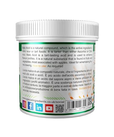 Special Ingredients Malic Acid Powder 250g - Premium Quality Natural Origin - Vegan Non-GMO - Recyclable Container - Buy Online on GoSupps.com