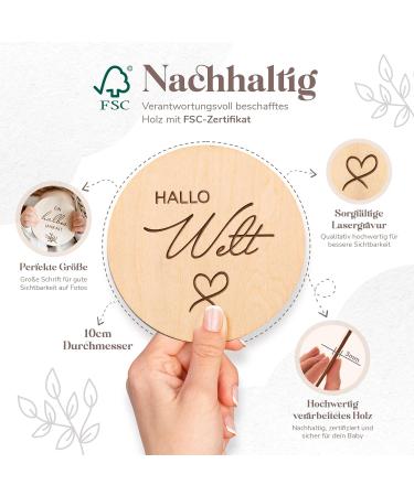 Holz Meilensteinkarten f r Babys 30 edle Holzscheiben als Geschenk zur Geburt oder Babyparty f r werdende M tter und Eltern - Buy Online on GoSupps.com
