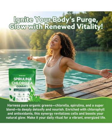 Organic Spirulina & Chlorella Gummies with 12 Super Greens Blend Chlorophyll Sea Moss Parsley Leaf Peppermint Leaf and Green Tea for Daily Energy Detox & Immunity 90-Count Green Apple Flavor - Buy Online on GoSupps.com