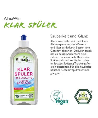 Almawin Pluser 500ml | Eco-Friendly Dishwasher Liquid | Lime-Free Shine | Vegan & Fragrance-Free | Compatible with All Dishwashers - Buy Online on GoSupps.com