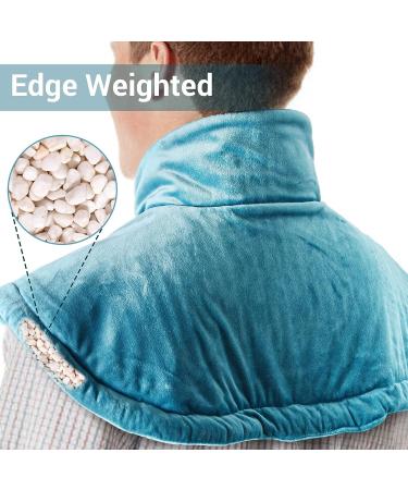 2lb Weighted Heating Pad for Neck and Shoulders Pain Relief - Electric with Auto-Off - 20'' x 25'' Blue - Buy Online on GoSupps.com