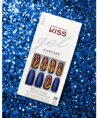 KISS Glam Fantasy Collection - Catch My Vibe Special FX Gel Nails | 28 Artificial Nails Glue Nail File & Manicure Stick | Worldwide Shipping - Buy Online on GoSupps.com