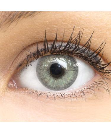 Glamlens Milan Gray Gray + container |Very strongly covering natural gray contact lenses colored |Colored silicone hydrogel |1 pair (2 pieces) |Dia 14.00 |without starch - Buy Online on GoSupps.com