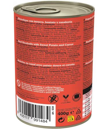 ARQUIVET Fresh Beef Meatballs - Cans of beef sweet potato and carrot meatballs - Pack of 6 units x 400g - Wet Food for Dogs All Breeds - Buy Online on GoSupps.com