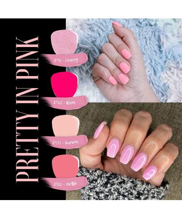 Revel Nail Dip Powder Starter Kit - Pretty in Pink (4 Colors) with Base, Activator, & Top Coat - DIY Home Salon Manicure Set - Buy Online on GoSupps.com