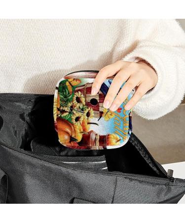 GIAPB Period Bag & Sanitary Napkin Storage Pouch | Travel Makeup Bag | Fall Pumpkin Color - Buy Online on GoSupps.com