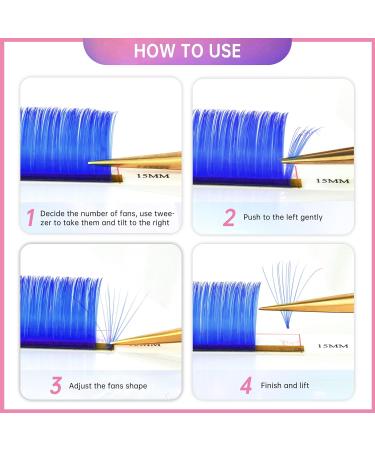 DIY Colored Lash Extensions 12 Colors Easy Fan 0.05mm D+ Curl 15mm Rainbow Eyelash Pink Red Yellow White Green Blue Purple Faux Mink Volume Eyelashes for Home and Salon Use Beauty7 - Buy Online on GoSupps.com