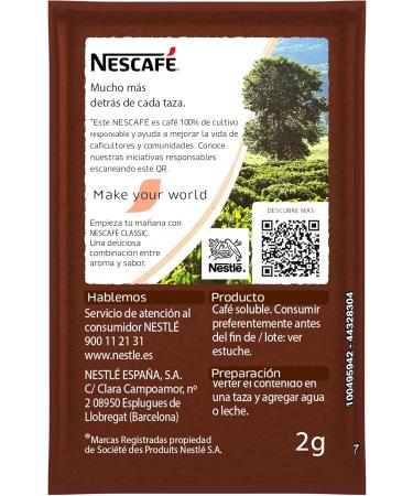  NESTLE PROFESSIONAL Nescaf Natural Instant Coffee - 2 boxes x 50 sachets of 2g - Total: 200g - Buy Online on GoSupps.com