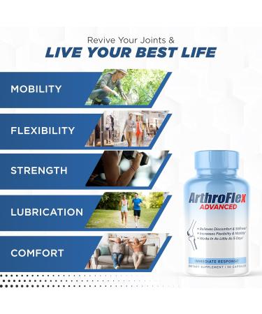 Advanced Joint Support Supplement - Boost Flexibility & Strength | Type II Collagen Turmeric Boswellia - 30 Servings for Joint Health Relief - Buy Online on GoSupps.com
