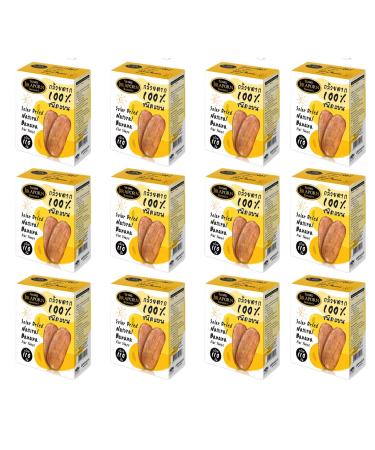 WHOLESALE Bulk 13 Pack Jiraporn Solar Dried Natural Banana Flat Shape 240 gram