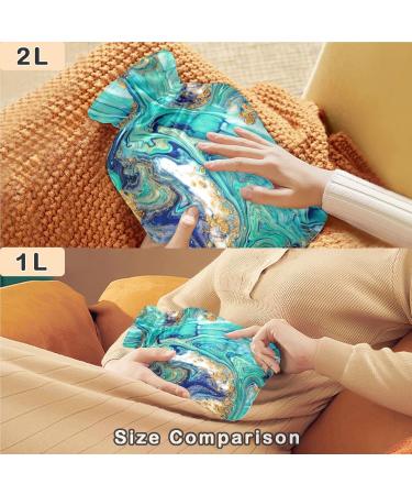 NAANLE Hot Water Bottle with Stone Marble Cover | 1L Heat Bottle for Back Pain Relief & Cold Therapy | Perfect Hand & Foot Warmer - Buy Online on GoSupps.com
