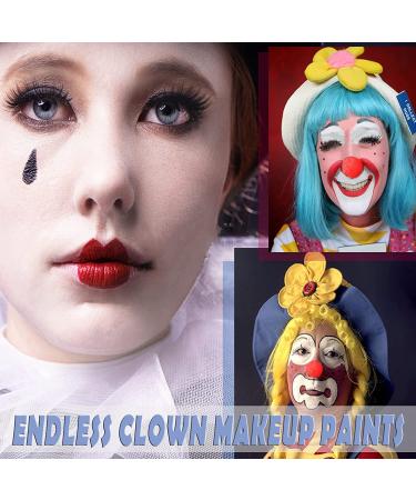 CCbeauty Clown Makeup Kit - Professional Face Paint & Brushes for Halloween SFX Cosplay | Clown White + Black + Red - Buy Online on GoSupps.com