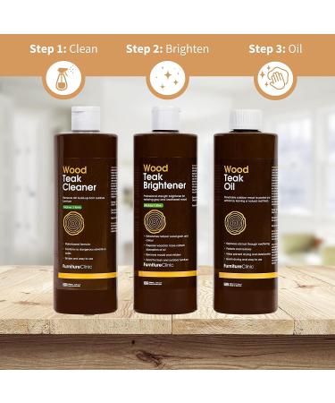 Furniture Clinic Teak Care Kit - Teak Oil, Cleaner & Brightener for Wood Restoration & Protection - Buy Online on GoSupps.com