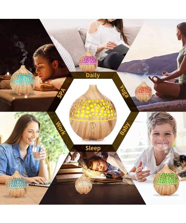 Upgraded Essential Oil Diffuser for Aromatherapy - Cool Mist Humidifier with 7 Color Lights - 4 Mist Modes - Waterless Auto Off - Large Room, Home, Baby Bedroom - 0.2 lbs - Buy Online on GoSupps.com